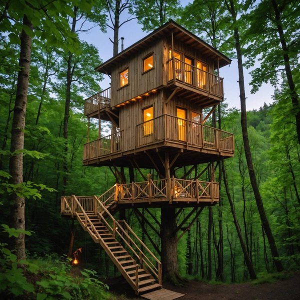 Vivez une Nuit Insolite en Cabane dans les Arbres en Auvergne - Expérience de Camping Unique!